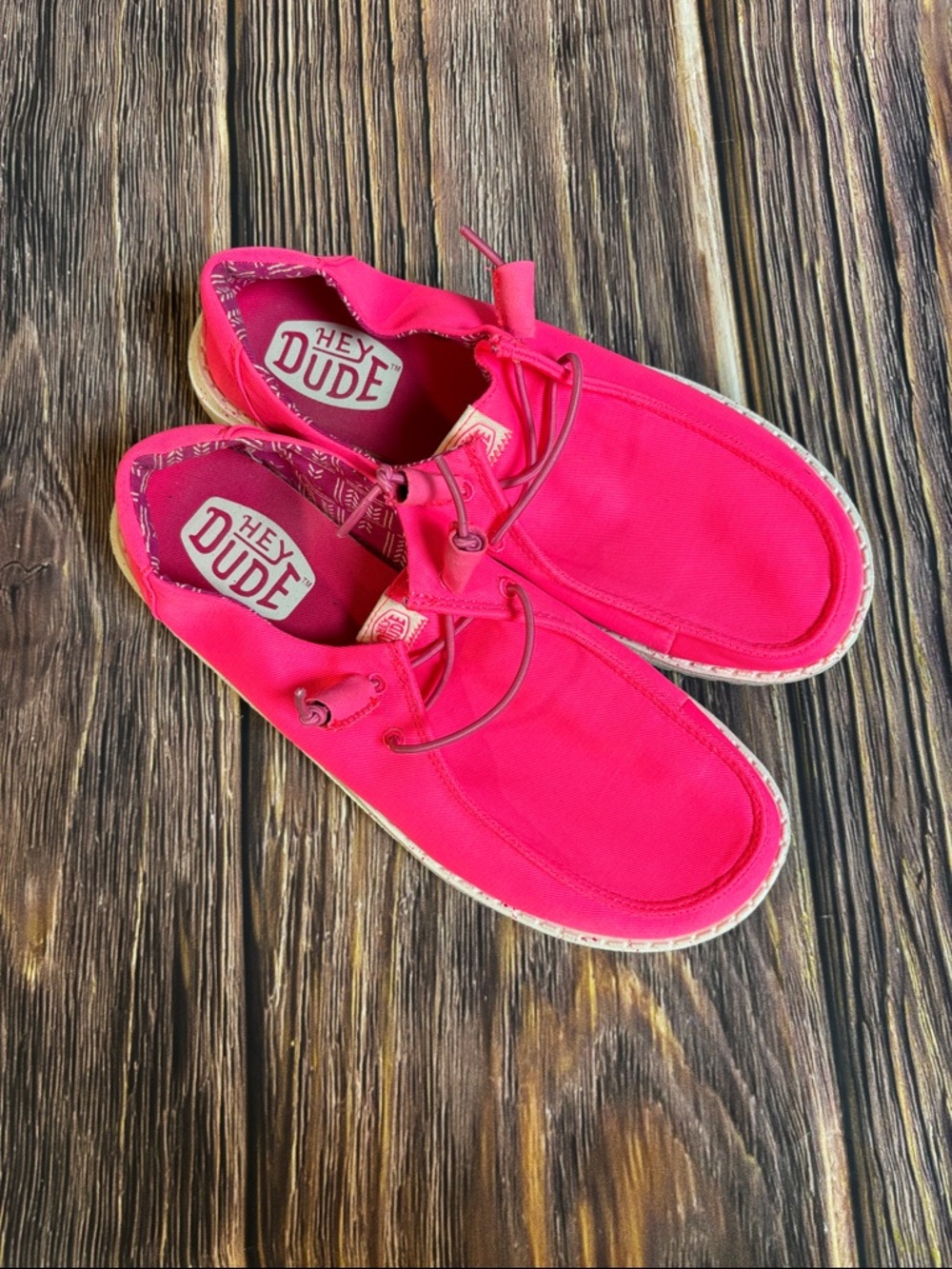 Hey Dude Hot Pink Canvas Slip-On Shoes (SH0001)